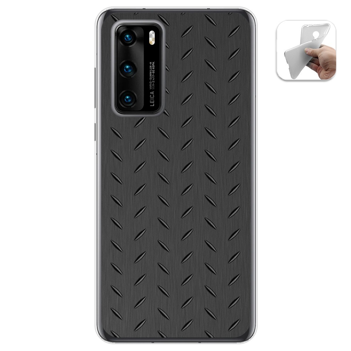 Funda Gel Tpu para Huawei P40 diseño Metal Dibujos