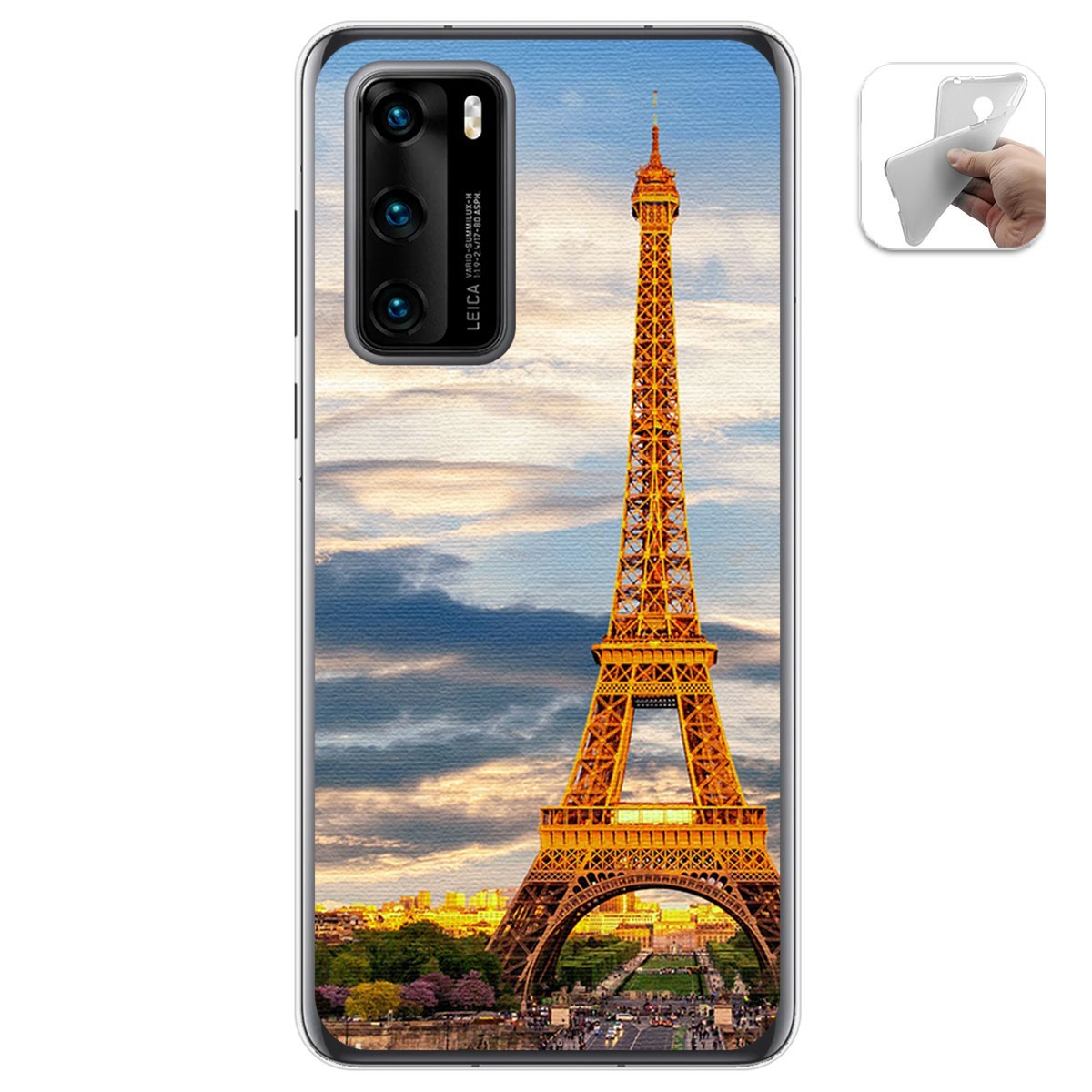 Funda Gel Tpu para Huawei P40 diseño Paris Dibujos