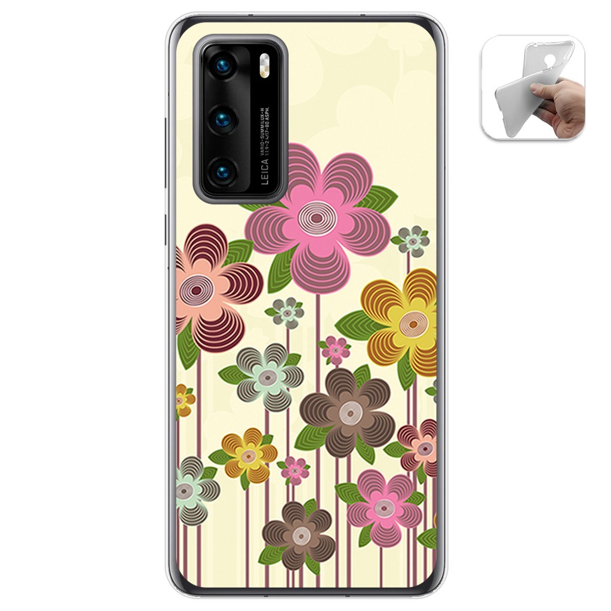 Funda Gel Tpu para Huawei P40 diseño Primavera En Flor Dibujos