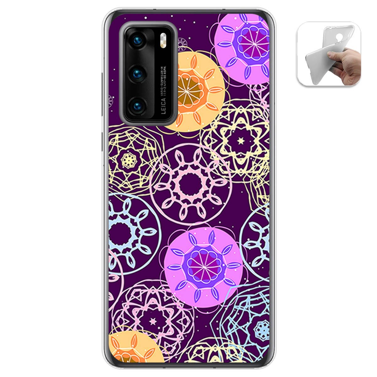Funda Gel Tpu para Huawei P40 diseño Radial Dibujos