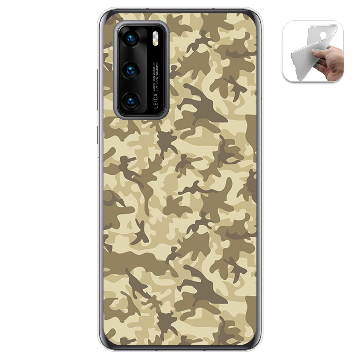 Funda Gel Tpu para Huawei P40 diseño Sand Camuflaje Dibujos