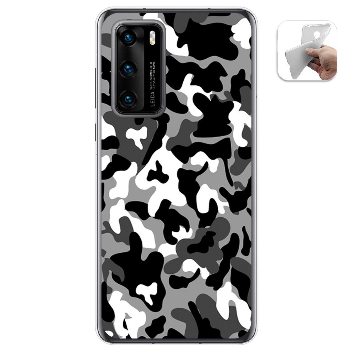 Funda Gel Tpu para Huawei P40 diseño Snow Camuflaje Dibujos