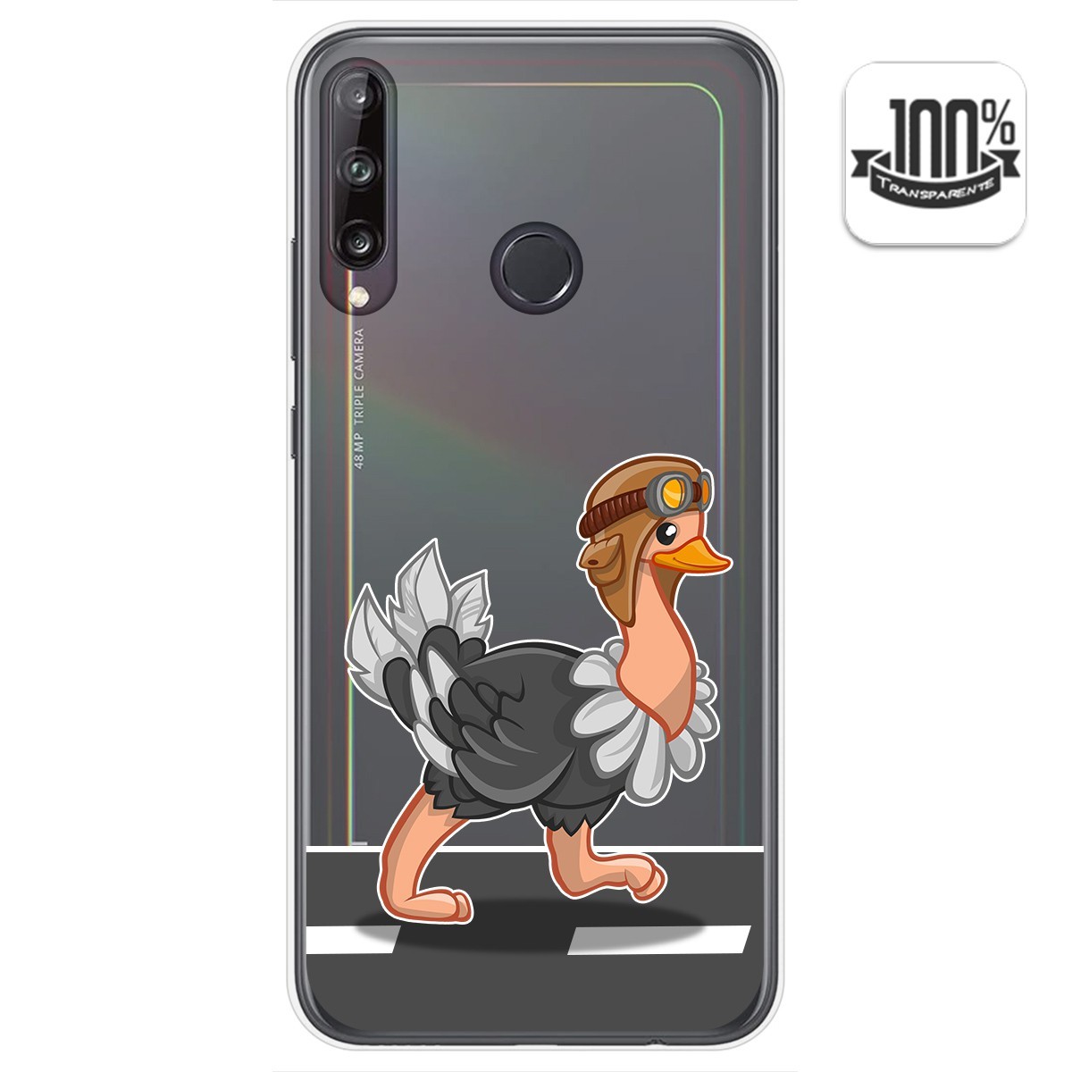 Funda Gel Transparente para Huawei P40 Lite E diseño Avestruz Dibujos