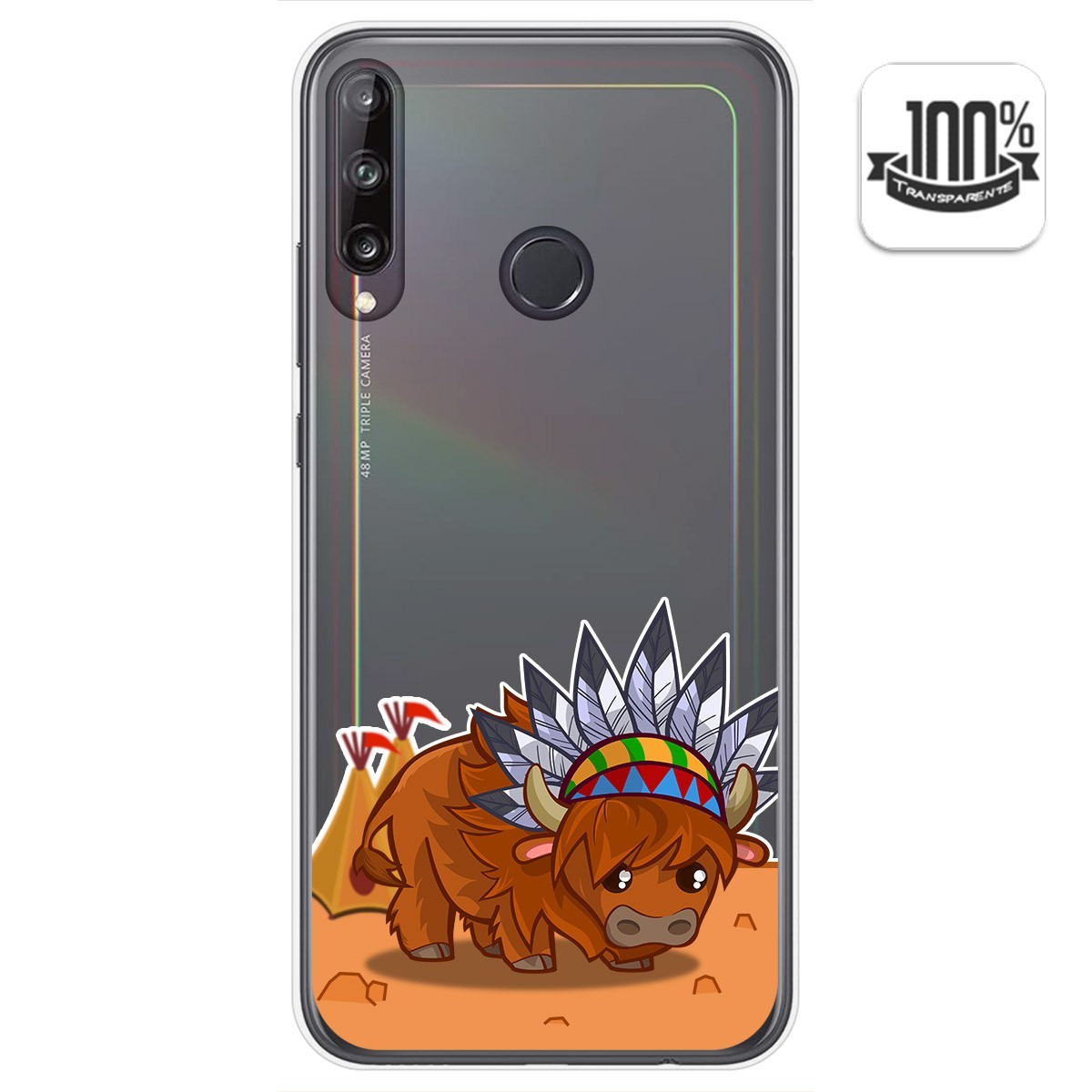 Funda Gel Transparente para Huawei P40 Lite E diseño Bufalo Dibujos