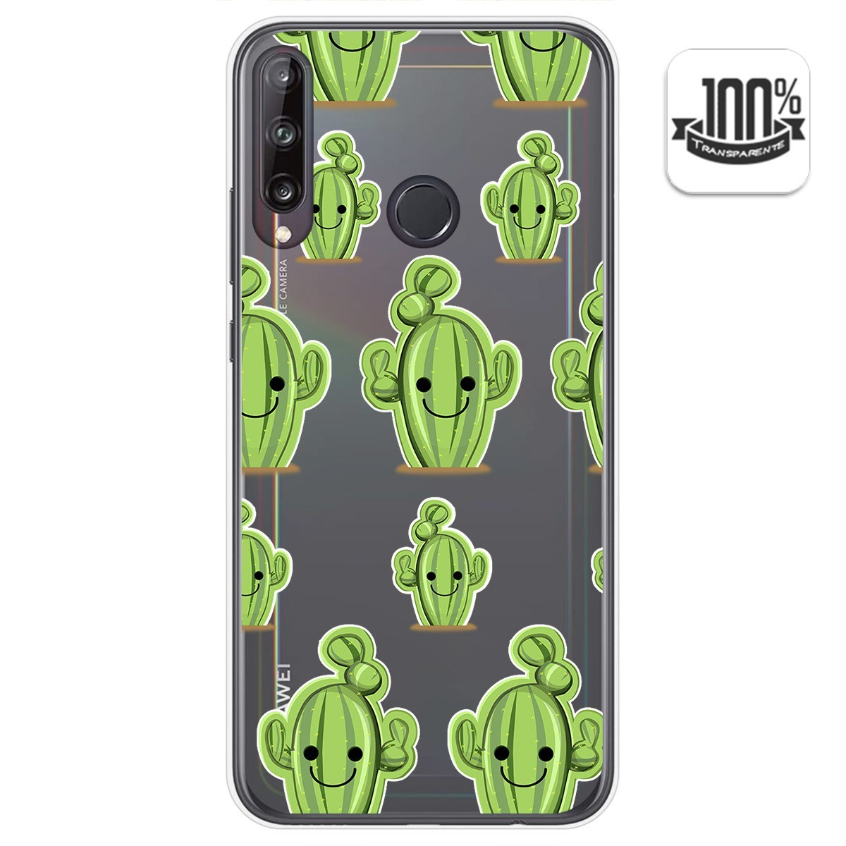 Funda Gel Transparente para Huawei P40 Lite E diseño Cactus Dibujos
