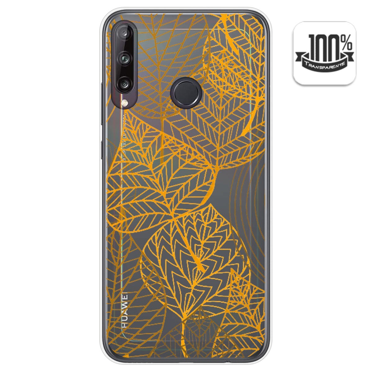 Funda Gel Transparente para Huawei P40 Lite E diseño Hojas Dibujos