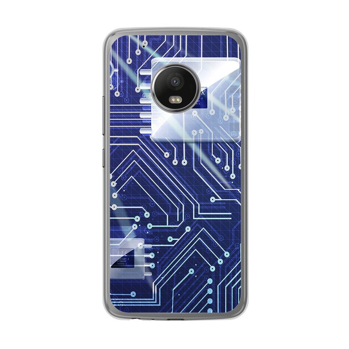Funda Gel Tpu para Lenovo Moto G5 Plus Diseño Circuito Dibujos