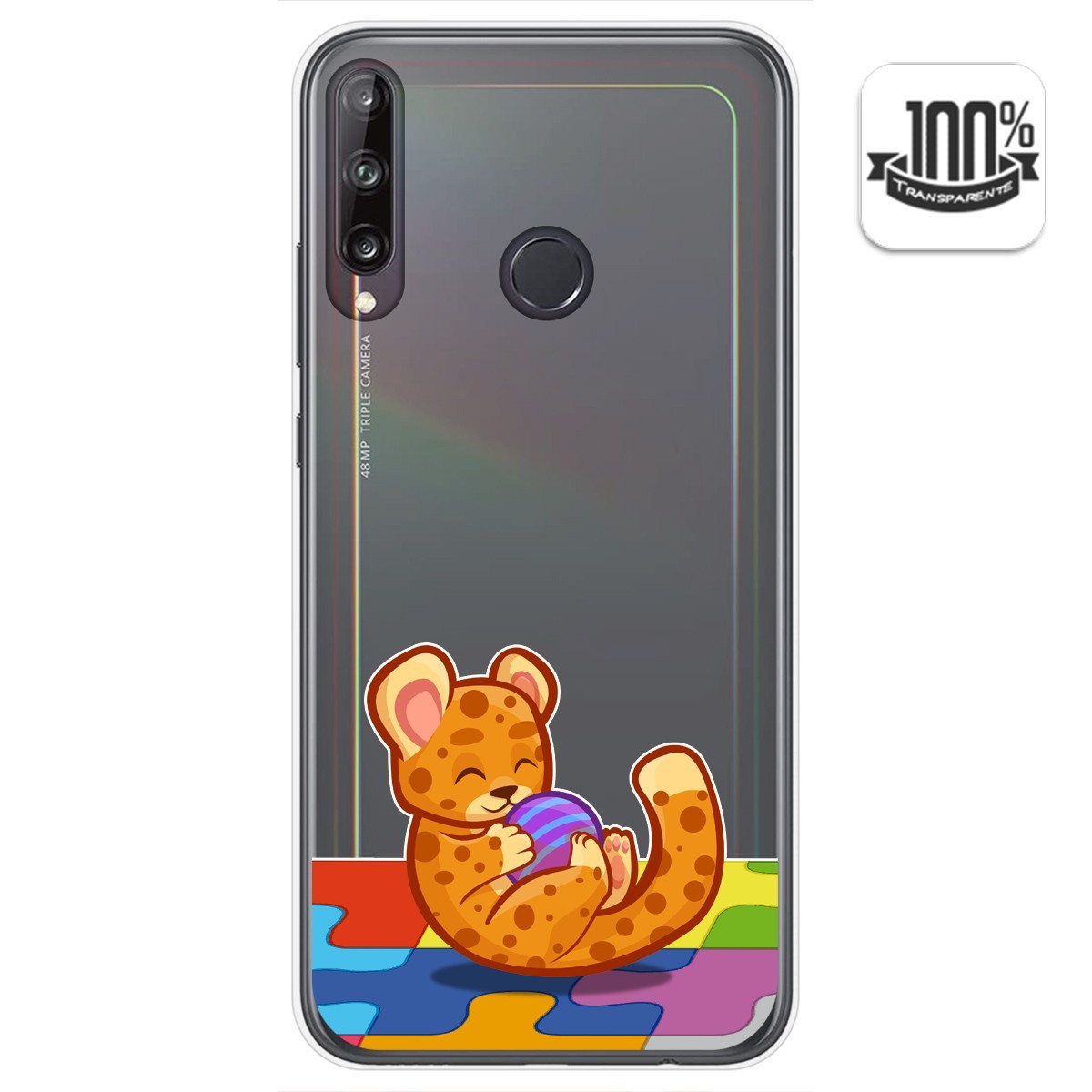 Funda Gel Transparente para Huawei P40 Lite E diseño Leopardo Dibujos