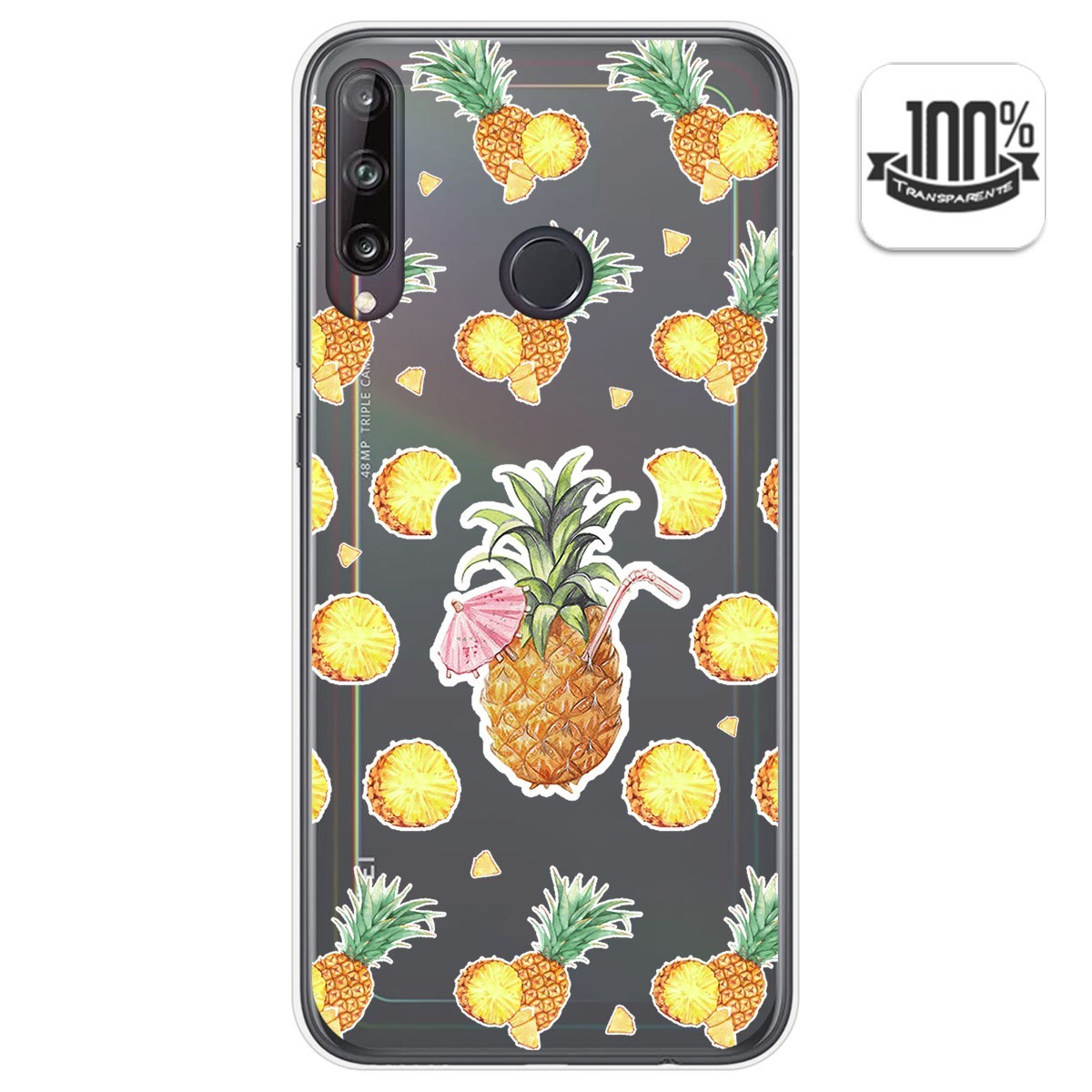 Funda Gel Transparente para Huawei P40 Lite E diseño Piña Dibujos