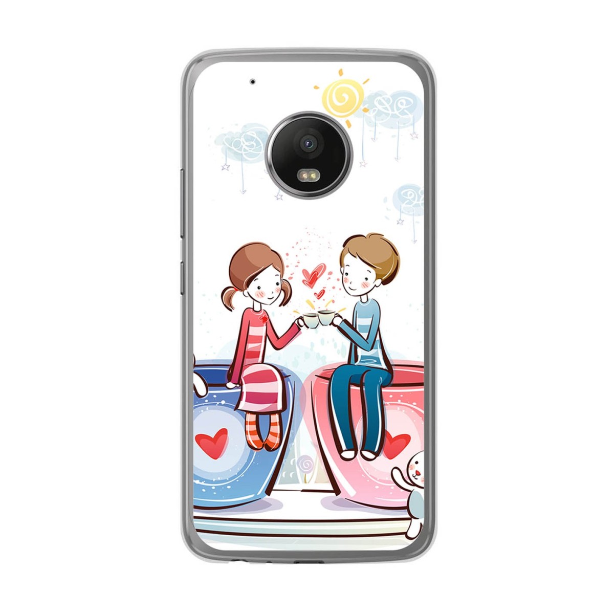 Funda Gel Tpu para Lenovo Moto G5 Plus Diseño Cafe Dibujos