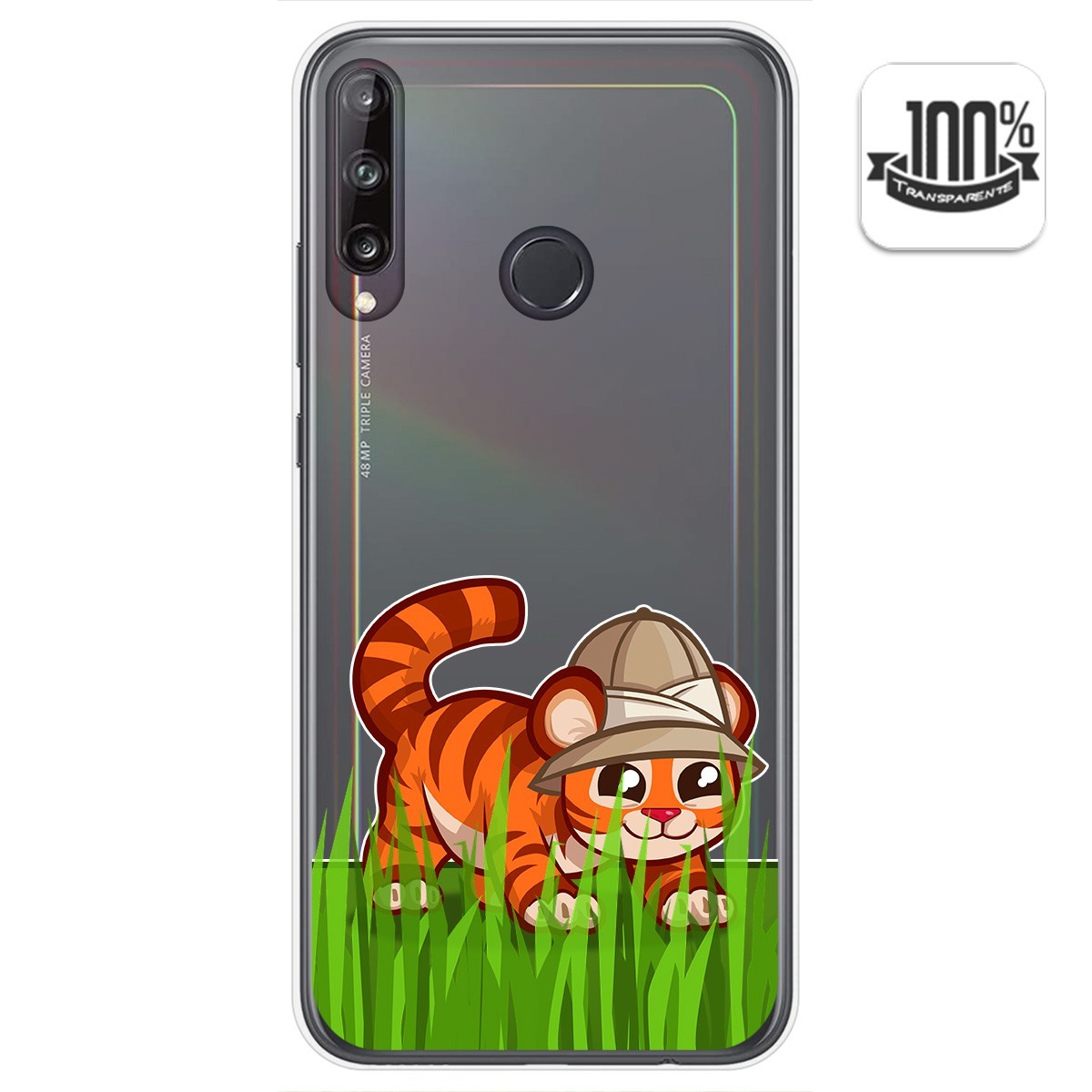 Funda Gel Transparente para Huawei P40 Lite E diseño Tigre Dibujos
