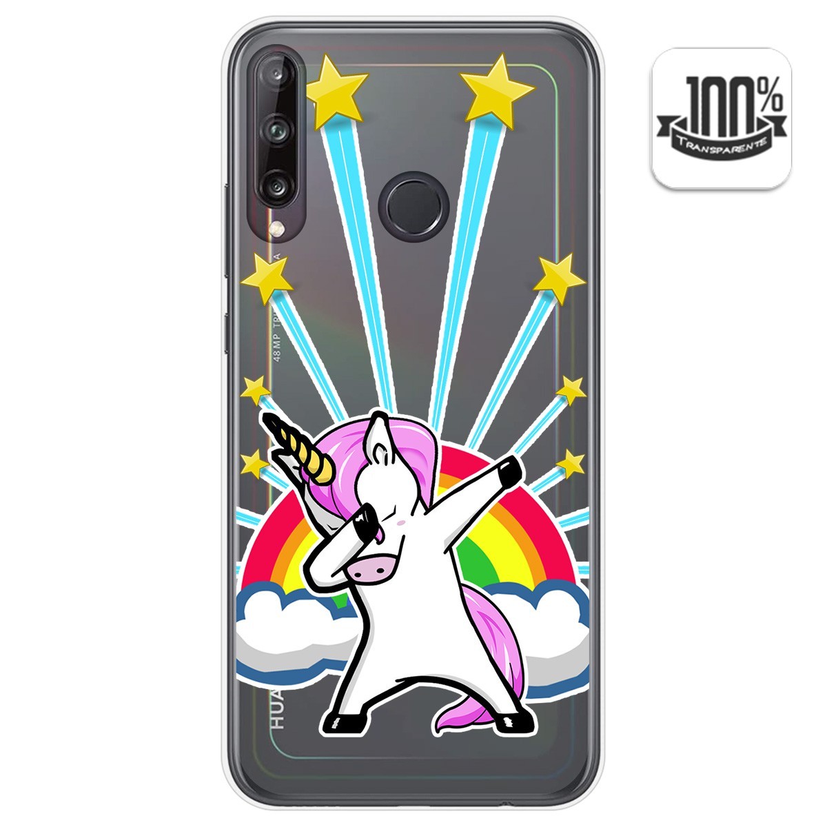 Funda Gel Transparente para Huawei P40 Lite E diseño Unicornio Dibujos