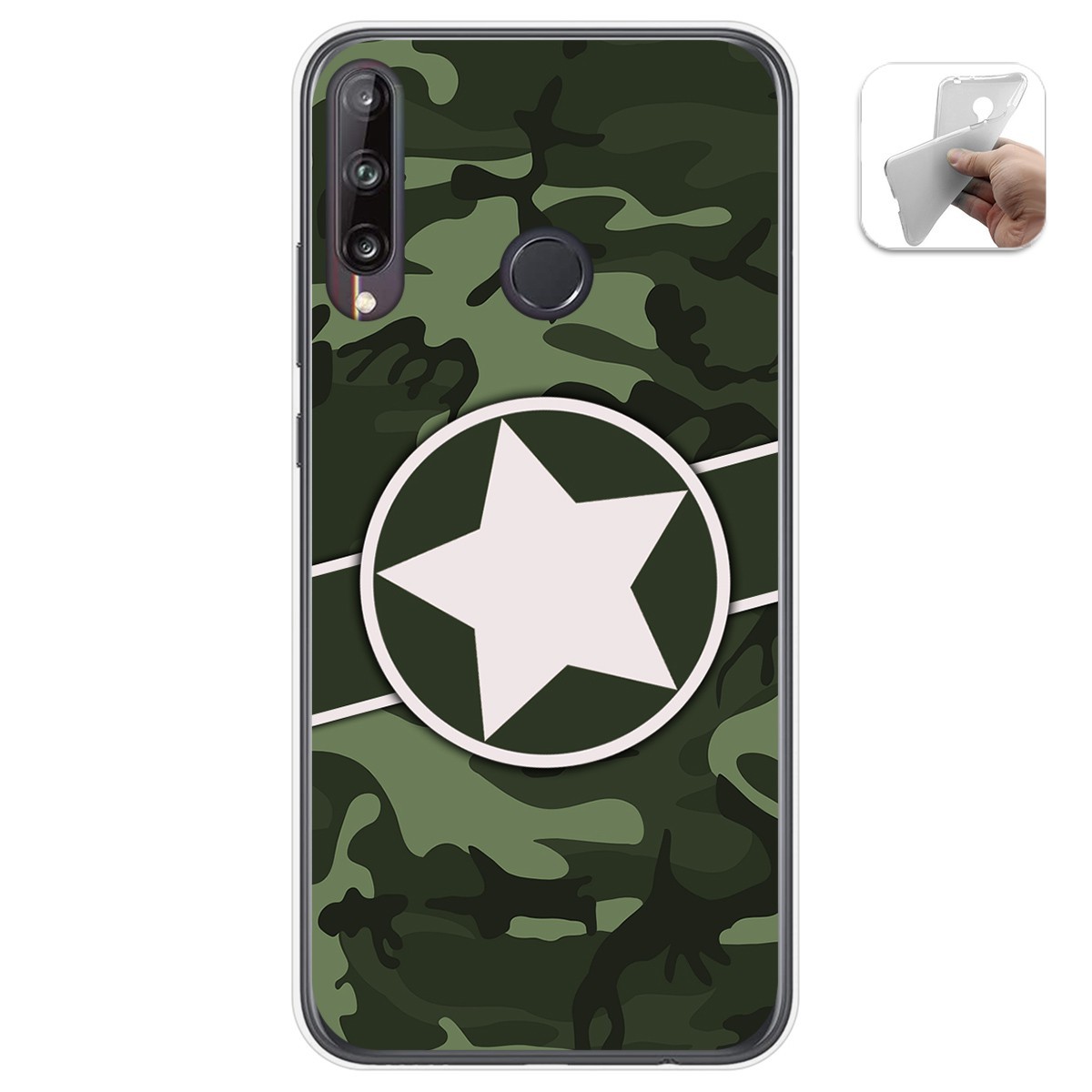 Funda Gel Tpu para Huawei P40 Lite E diseño Camuflaje 01 Dibujos