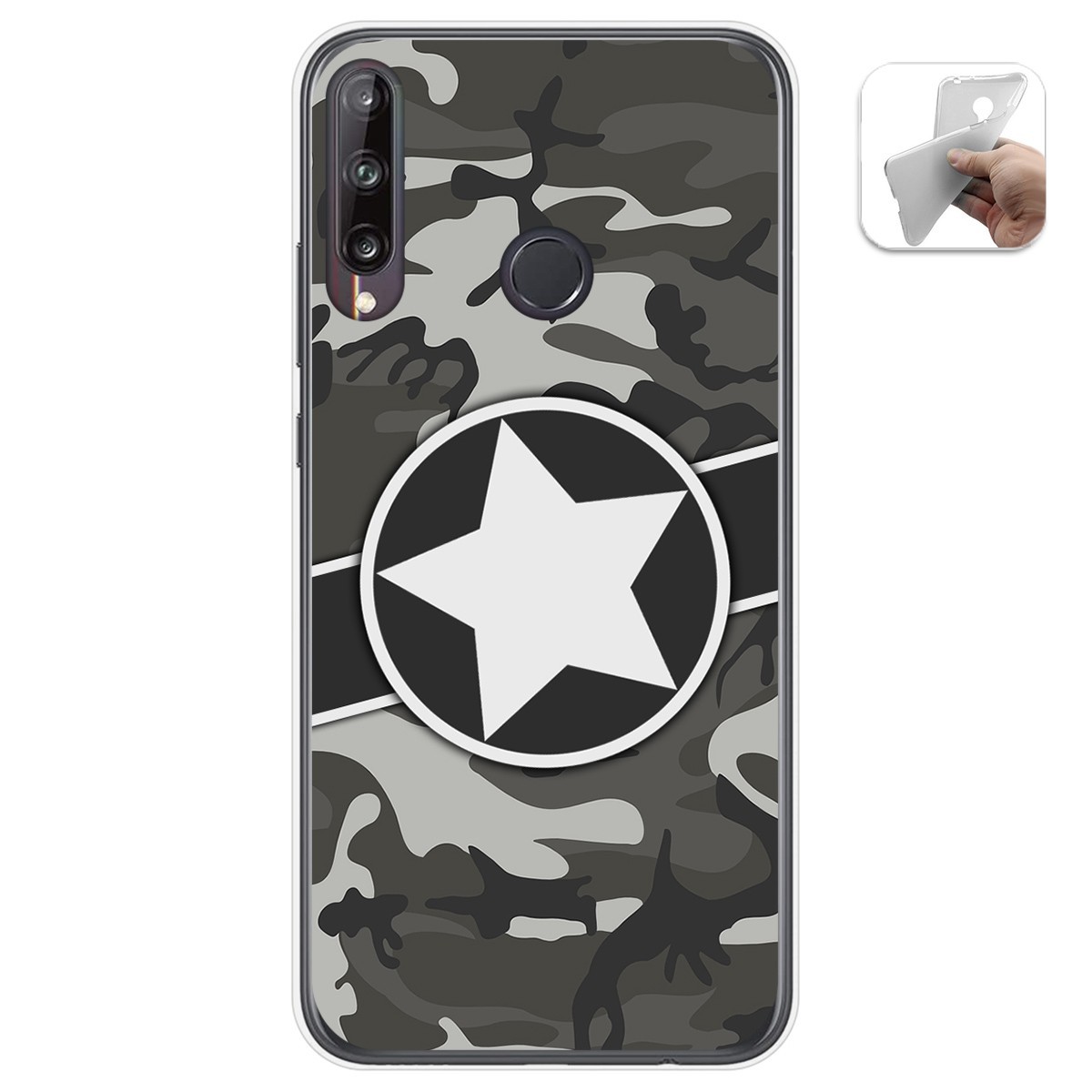 Funda Gel Tpu para Huawei P40 Lite E diseño Camuflaje 02 Dibujos