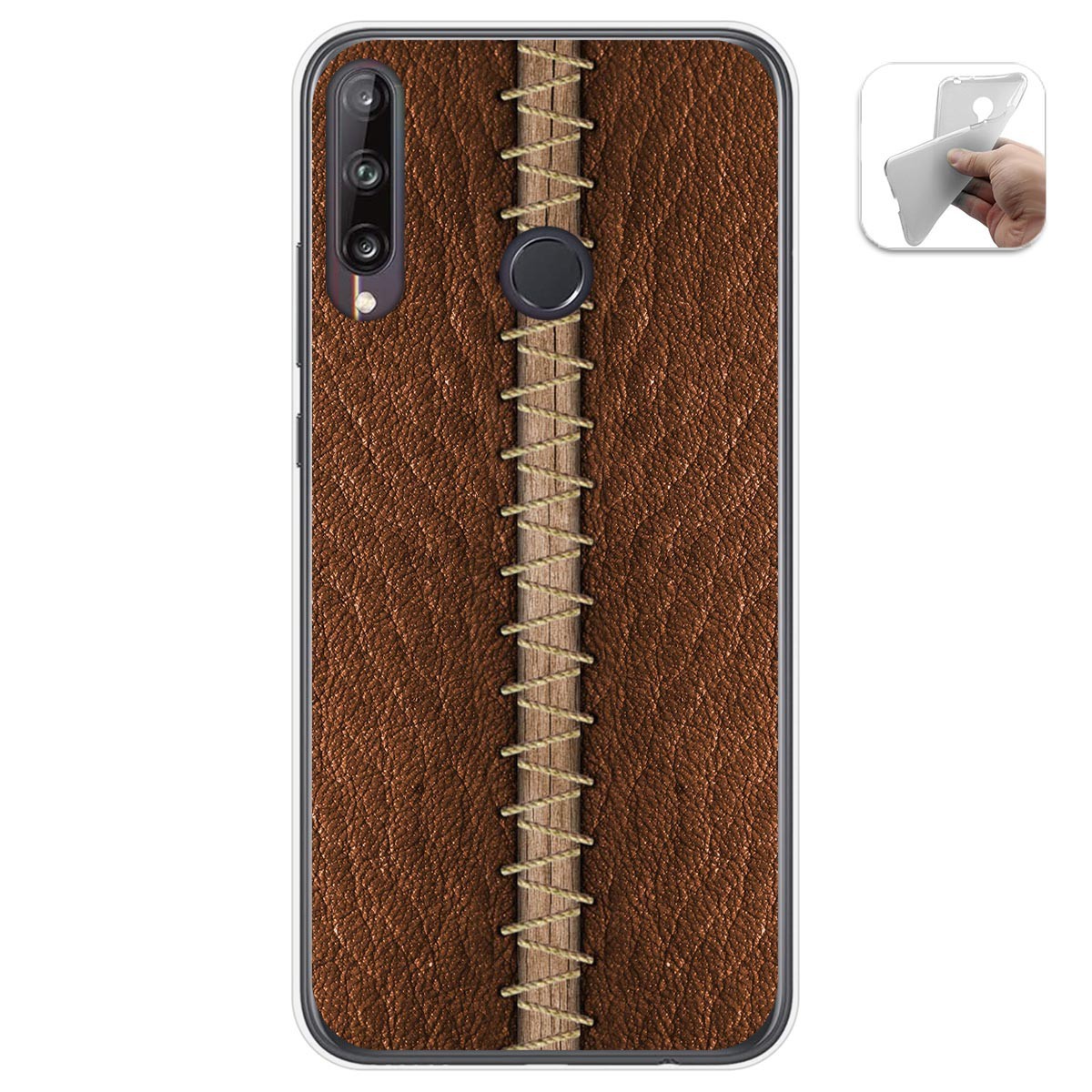Funda Gel Tpu para Huawei P40 Lite E diseño Cuero 01 Dibujos