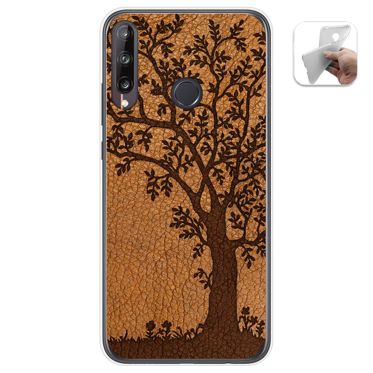 Funda Gel Tpu para Huawei P40 Lite E diseño Cuero 03 Dibujos