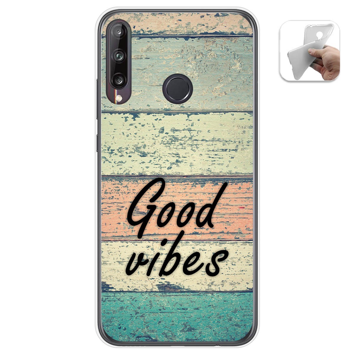 Funda Gel Tpu para Huawei P40 Lite E diseño Madera 01 Dibujos