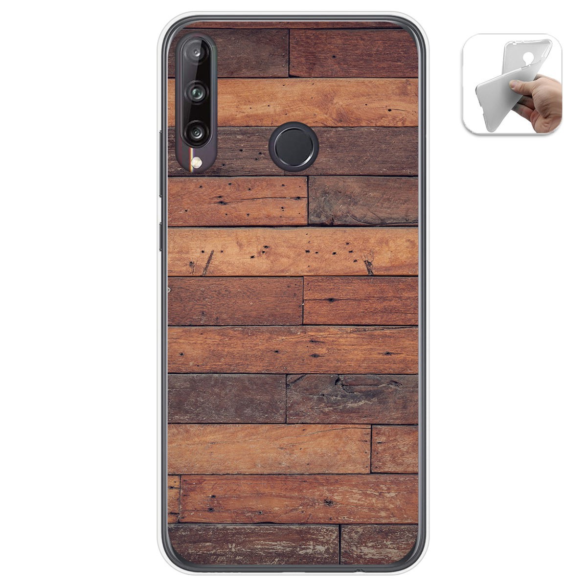 Funda Gel Tpu para Huawei P40 Lite E diseño Madera 03 Dibujos