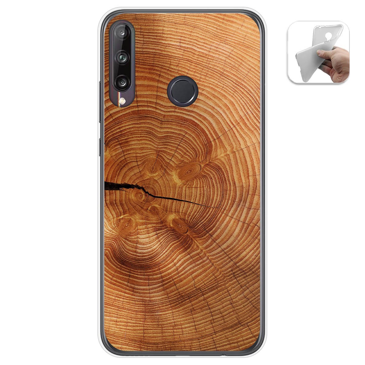 Funda Gel Tpu para Huawei P40 Lite E diseño Madera 04 Dibujos