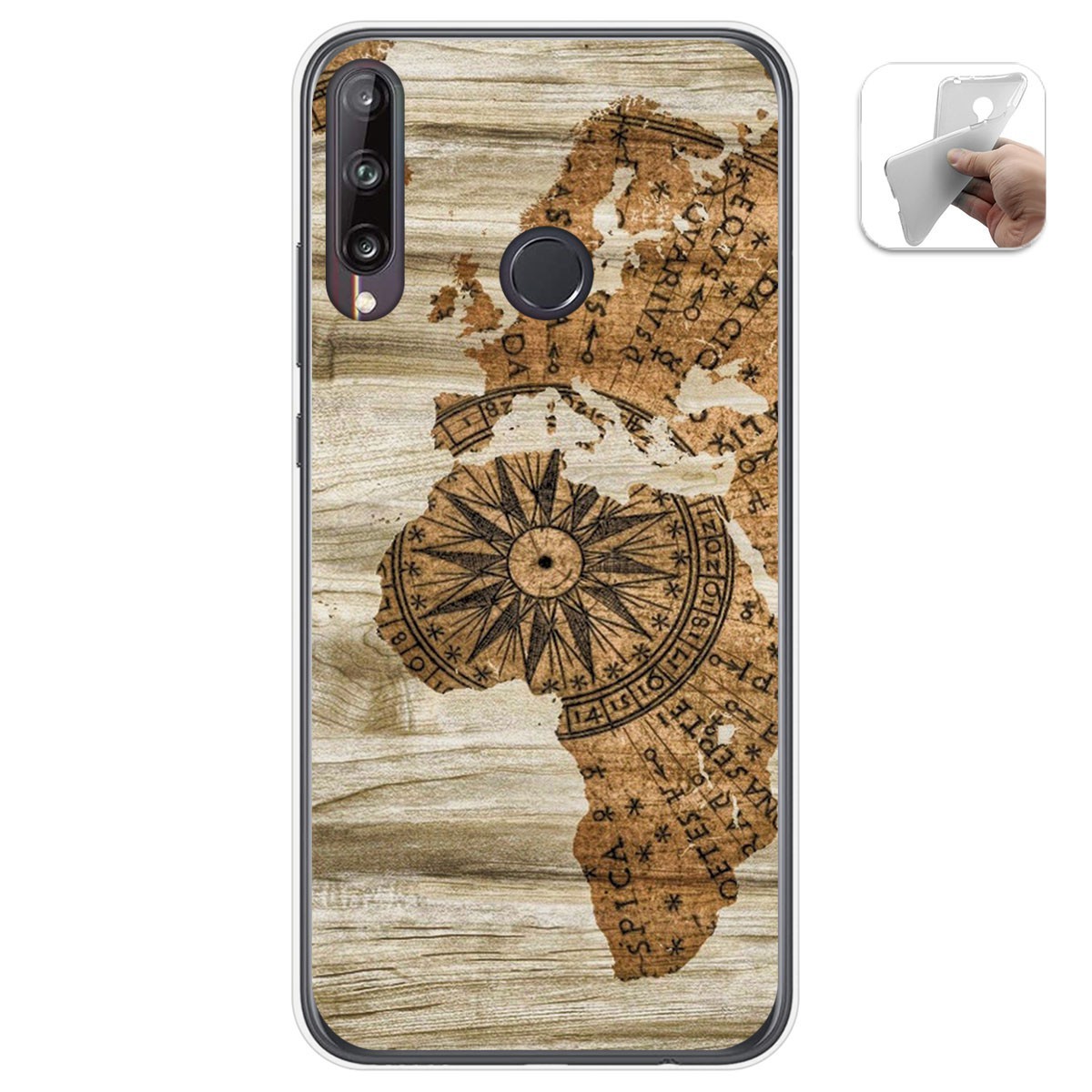 Funda Gel Tpu para Huawei P40 Lite E diseño Madera 07 Dibujos