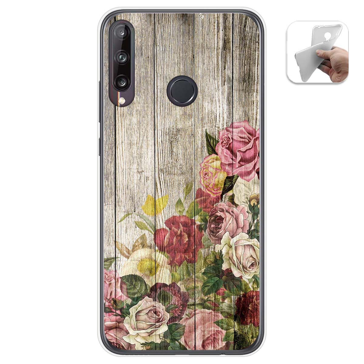 Funda Gel Tpu para Huawei P40 Lite E diseño Madera 08 Dibujos