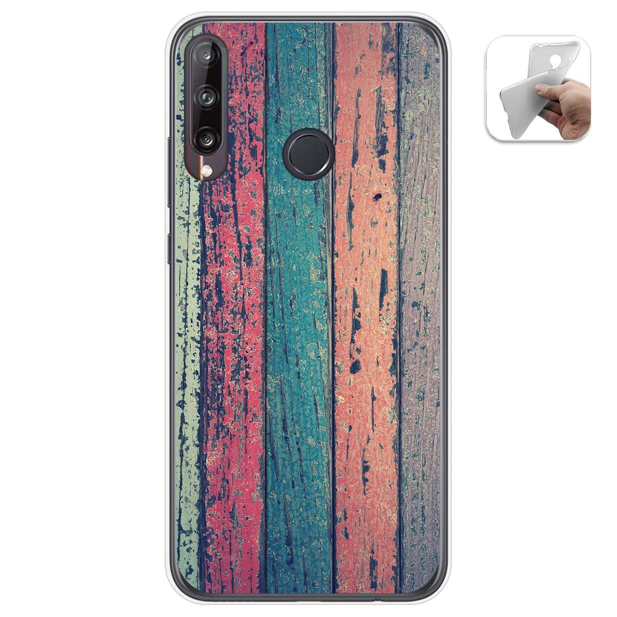Funda Gel Tpu para Huawei P40 Lite E diseño Madera 10 Dibujos