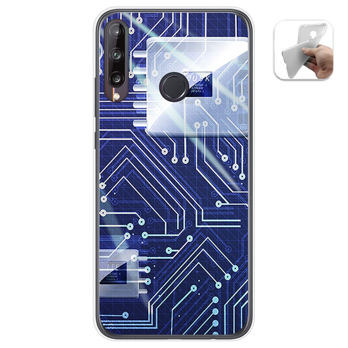 Funda Gel Tpu para Huawei P40 Lite E diseño Circuito Dibujos