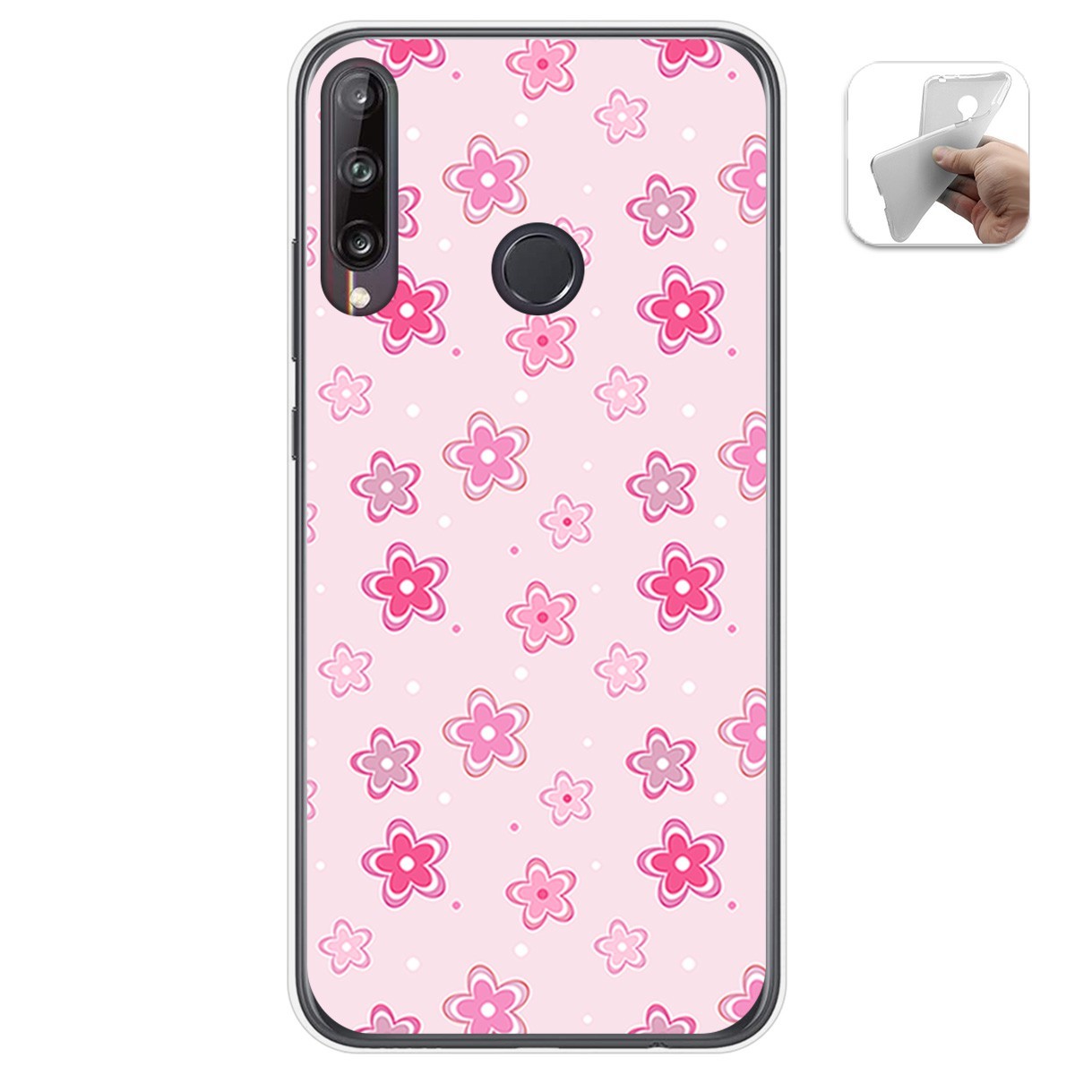 Funda Gel Tpu para Huawei P40 Lite E diseño Flores Dibujos