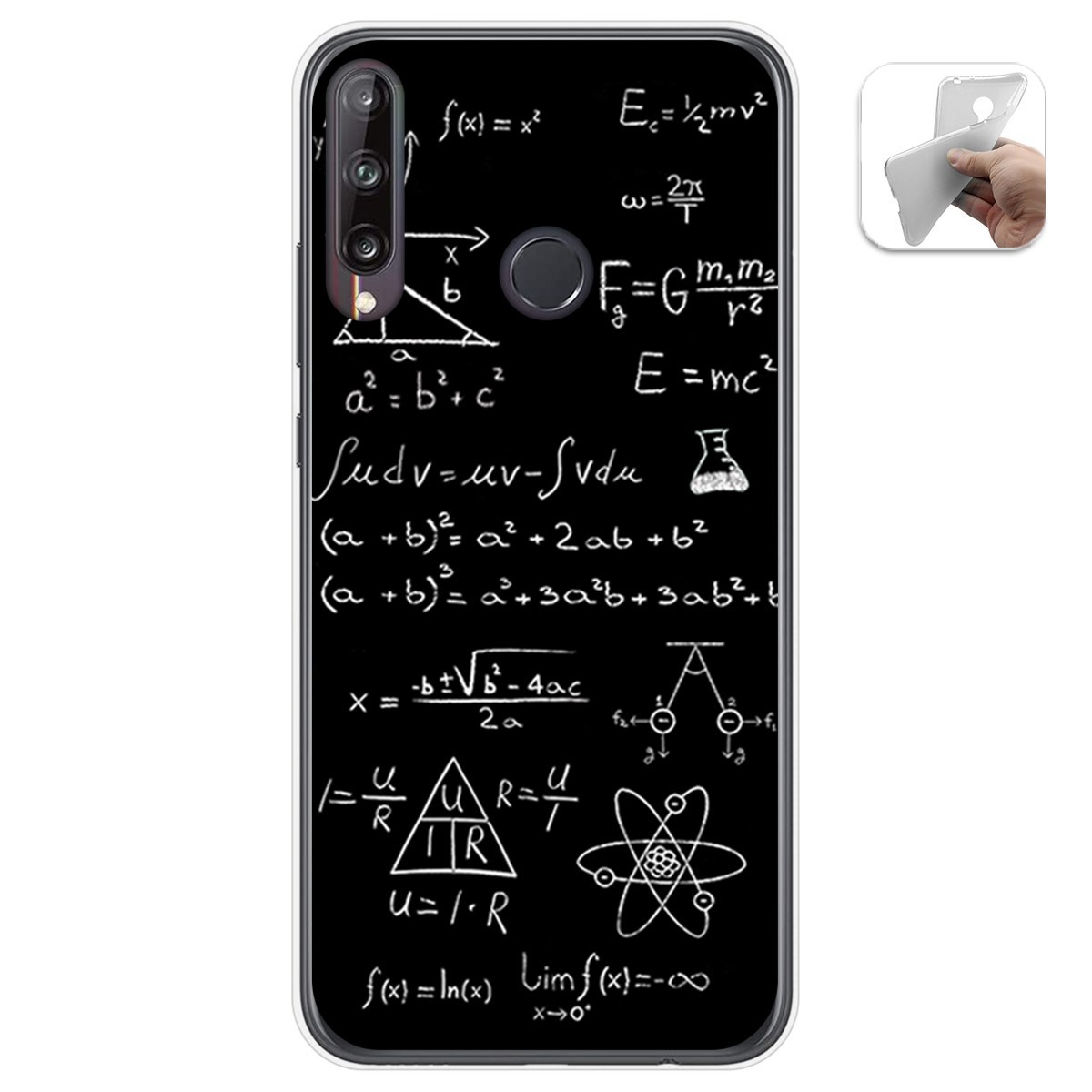 Funda Gel Tpu para Huawei P40 Lite E diseño Formulas Dibujos