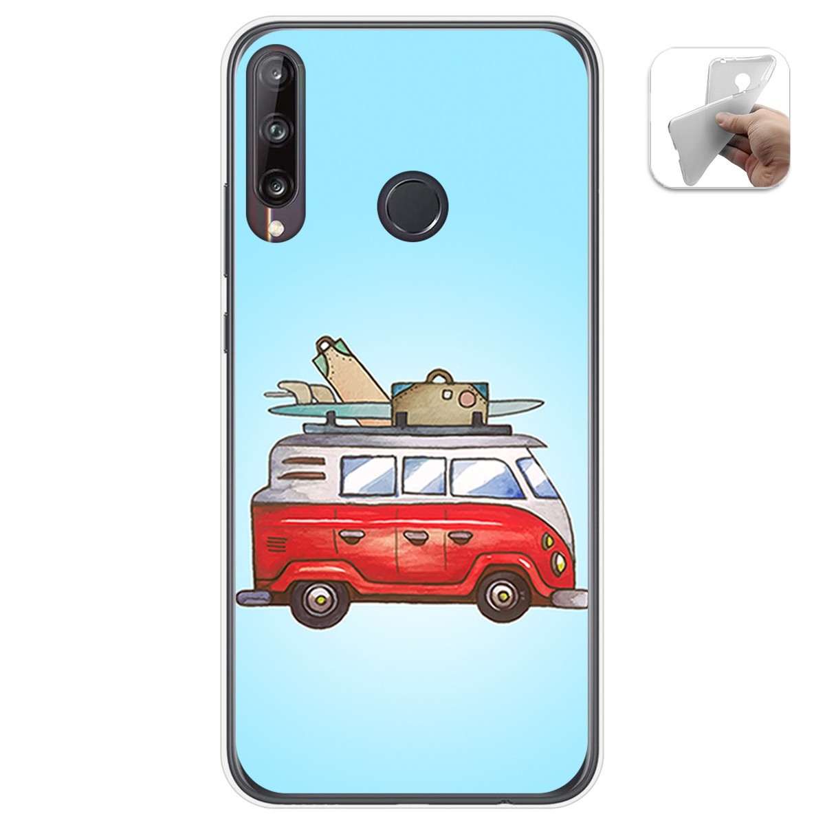 Funda Gel Tpu para Huawei P40 Lite E diseño Furgoneta Dibujos