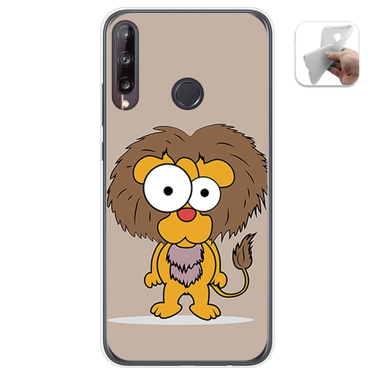 Funda Gel Tpu para Huawei P40 Lite E diseño Leon Dibujos