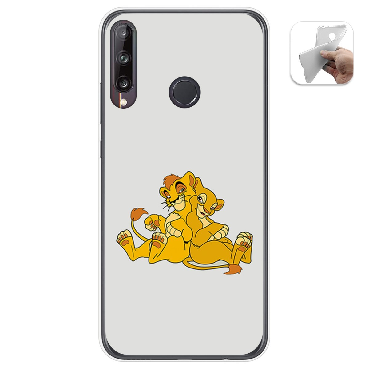 Funda Gel Tpu para Huawei P40 Lite E diseño Leones Dibujos