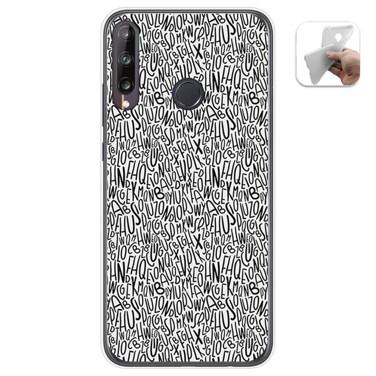 Funda Gel Tpu para Huawei P40 Lite E diseño Letras Dibujos