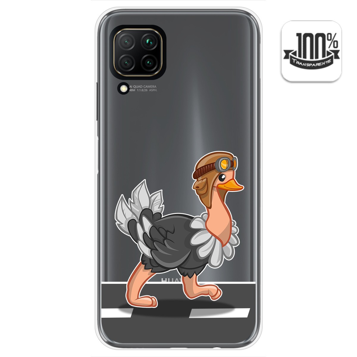 Funda Gel Transparente para Huawei P40 Lite diseño Avestruz Dibujos