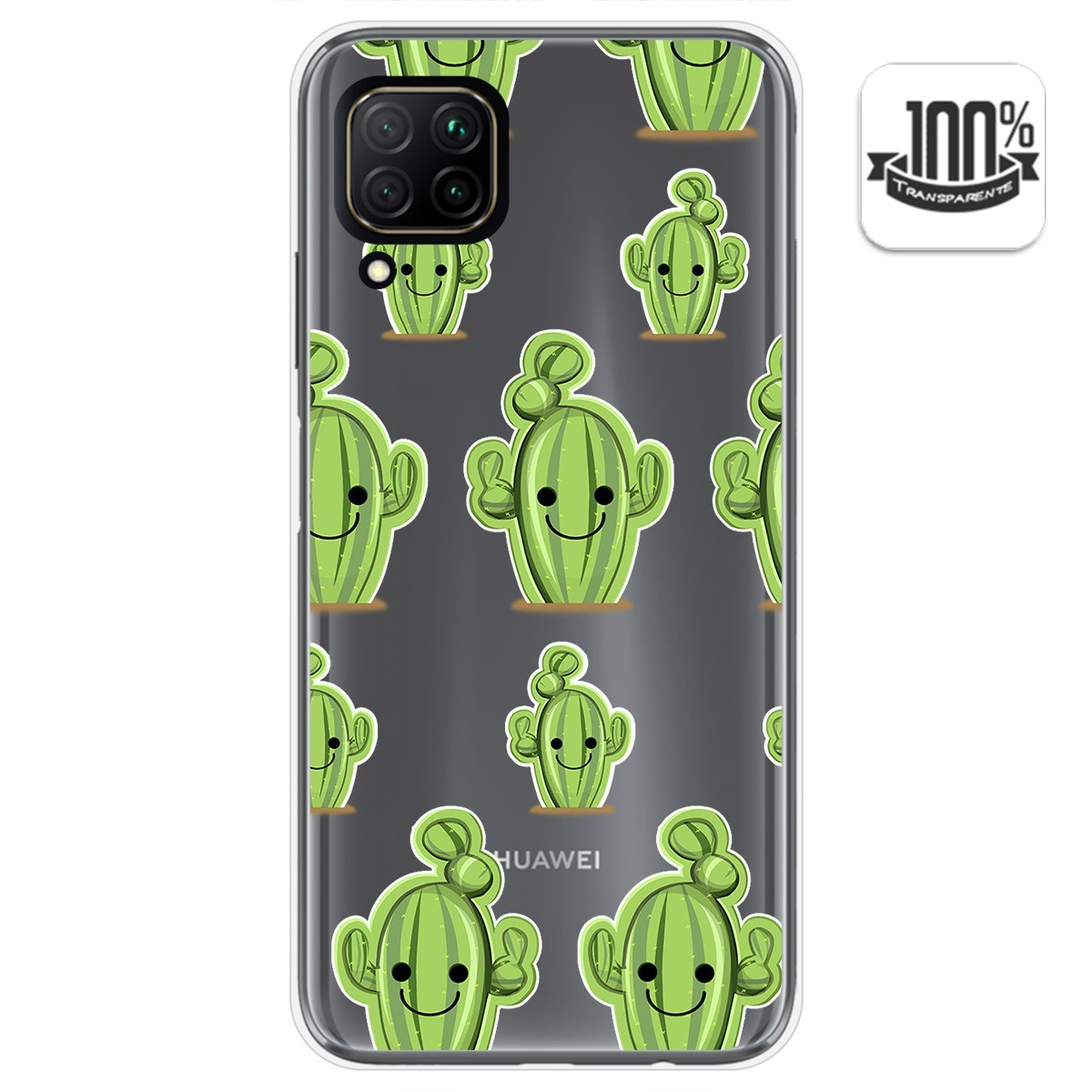 Funda Gel Transparente para Huawei P40 Lite diseño Cactus Dibujos