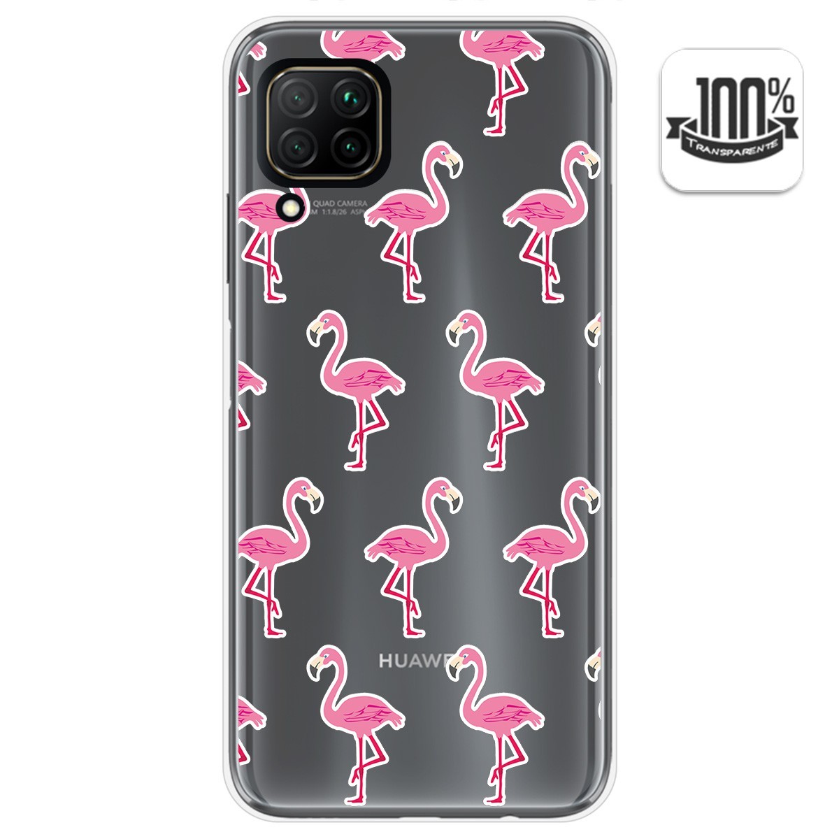 Funda Gel Transparente para Huawei P40 Lite diseño Flamenco Dibujos