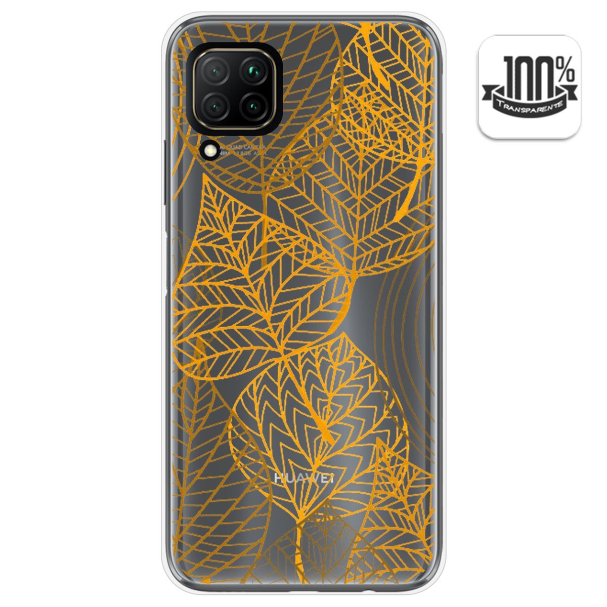 Funda Gel Transparente para Huawei P40 Lite diseño Hojas Dibujos