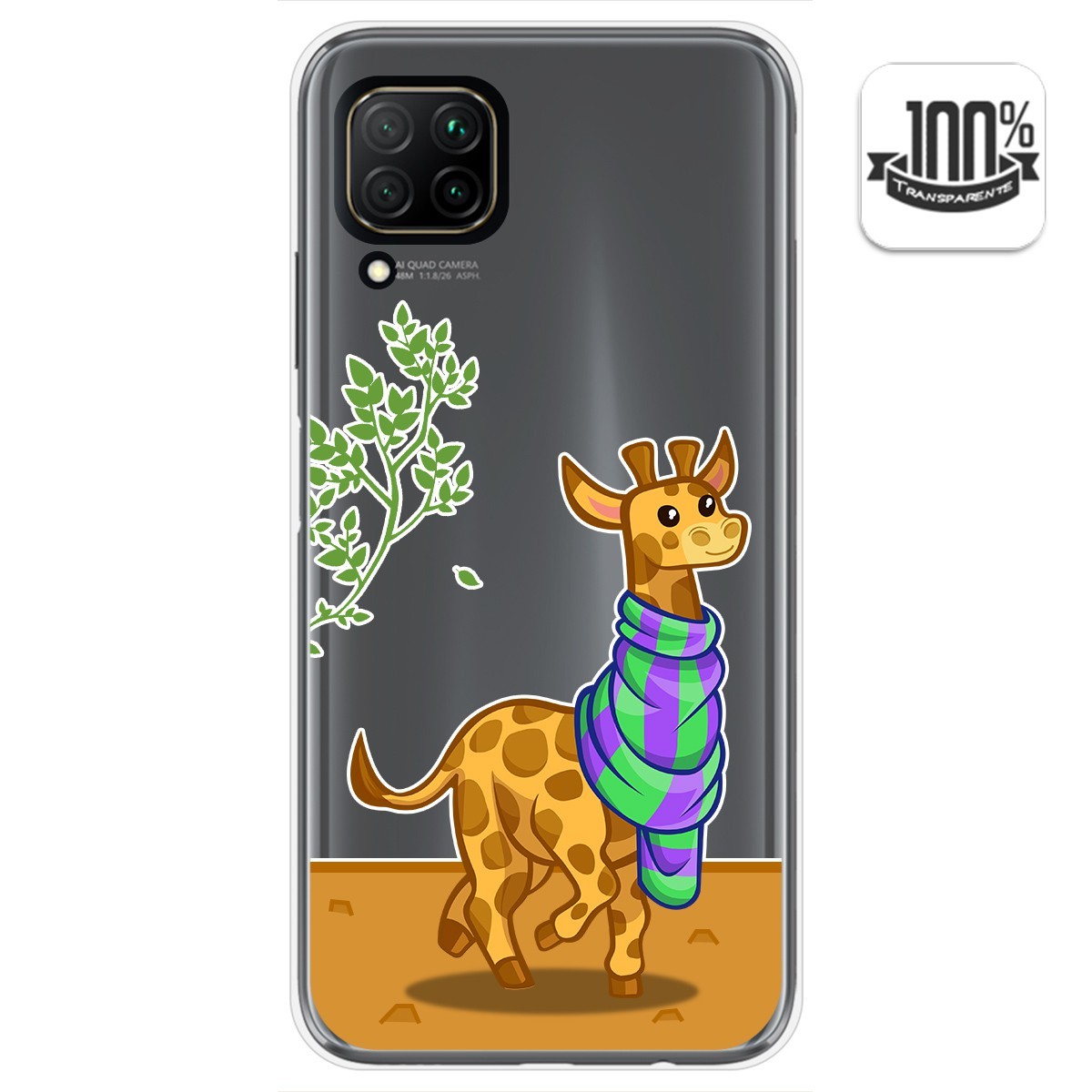 Funda Gel Transparente para Huawei P40 Lite diseño Jirafa Dibujos