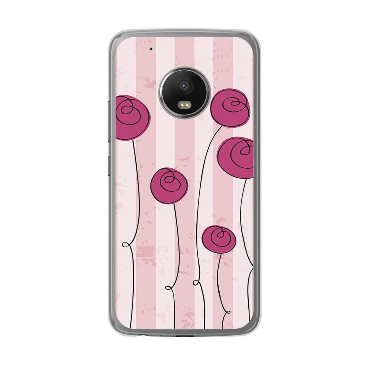 Funda Gel Tpu para Lenovo Moto G5 Plus Diseño Flores Vintage Dibujos