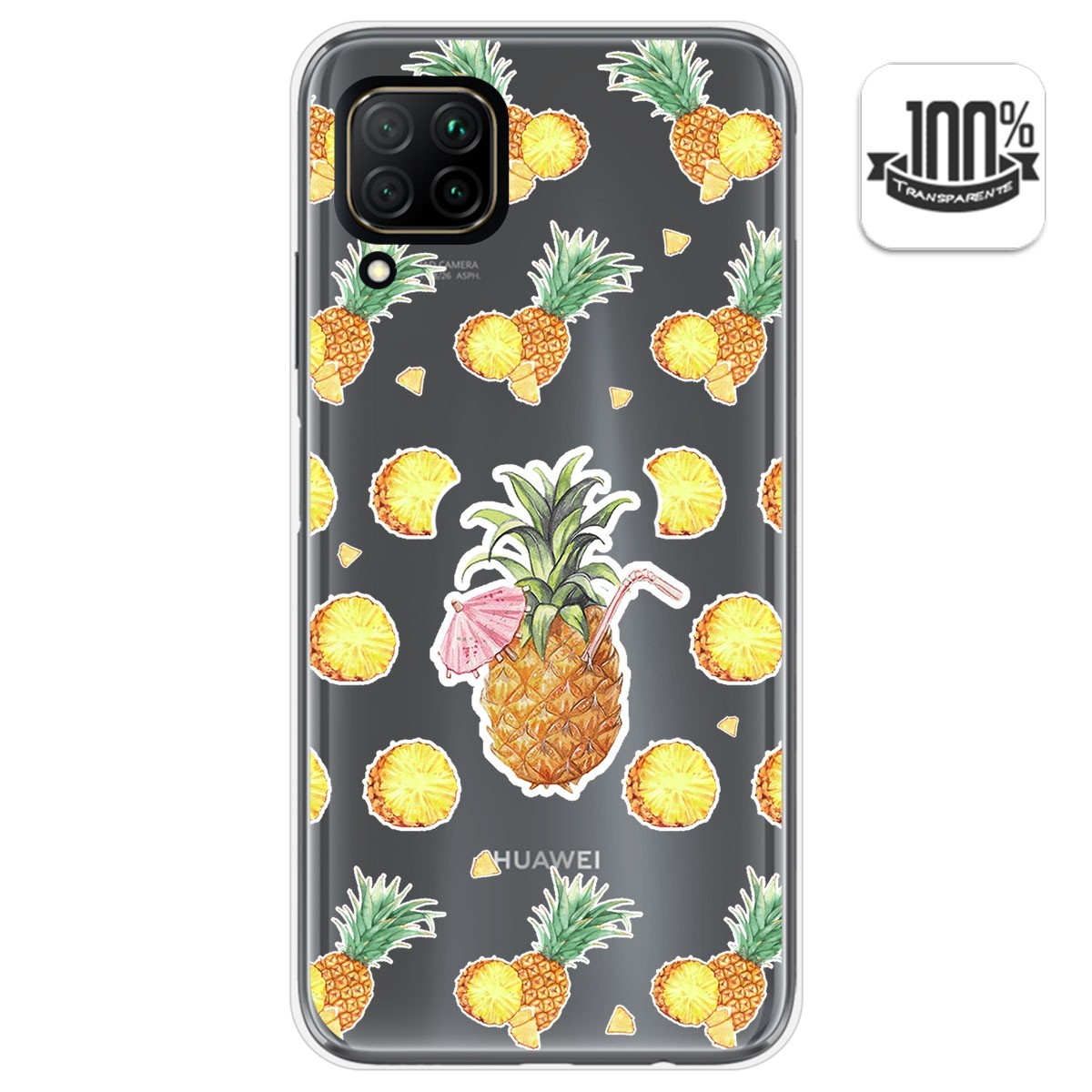 Funda Gel Transparente para Huawei P40 Lite diseño Piña Dibujos