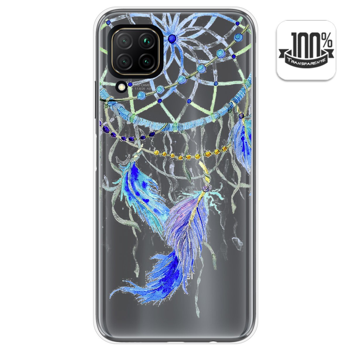 Funda Gel Transparente para Huawei P40 Lite diseño Plumas Dibujos