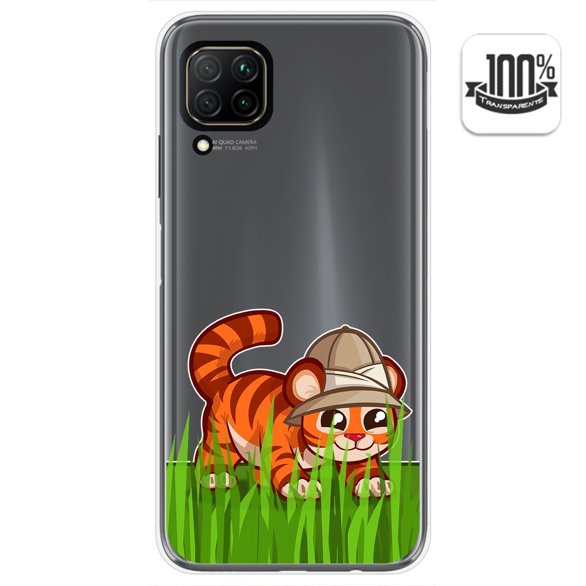 Funda Gel Transparente para Huawei P40 Lite diseño Tigre Dibujos