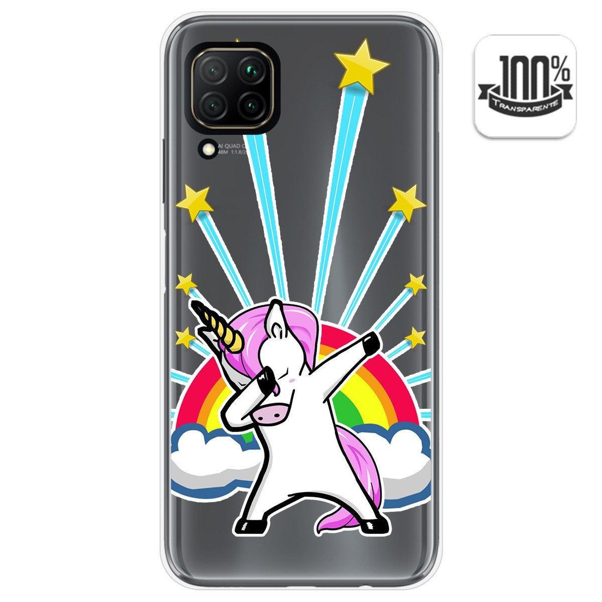 Funda Gel Transparente para Huawei P40 Lite diseño Unicornio Dibujos