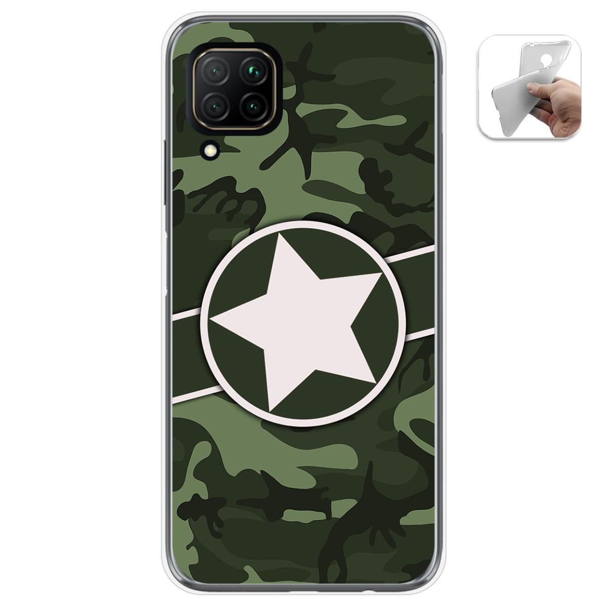 Funda Gel Tpu para Huawei P40 Lite diseño Camuflaje 01 Dibujos