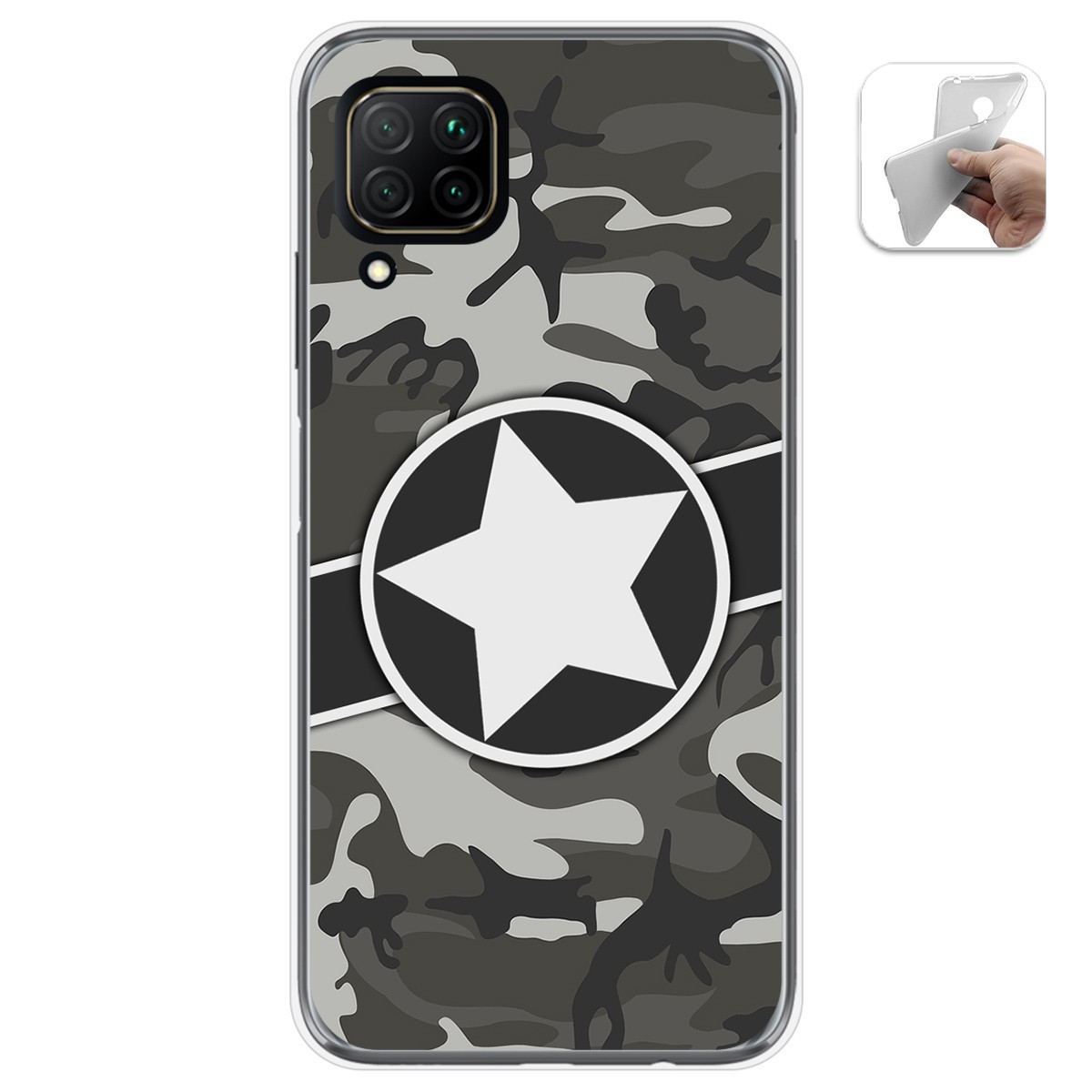 Funda Gel Tpu para Huawei P40 Lite diseño Camuflaje 02 Dibujos
