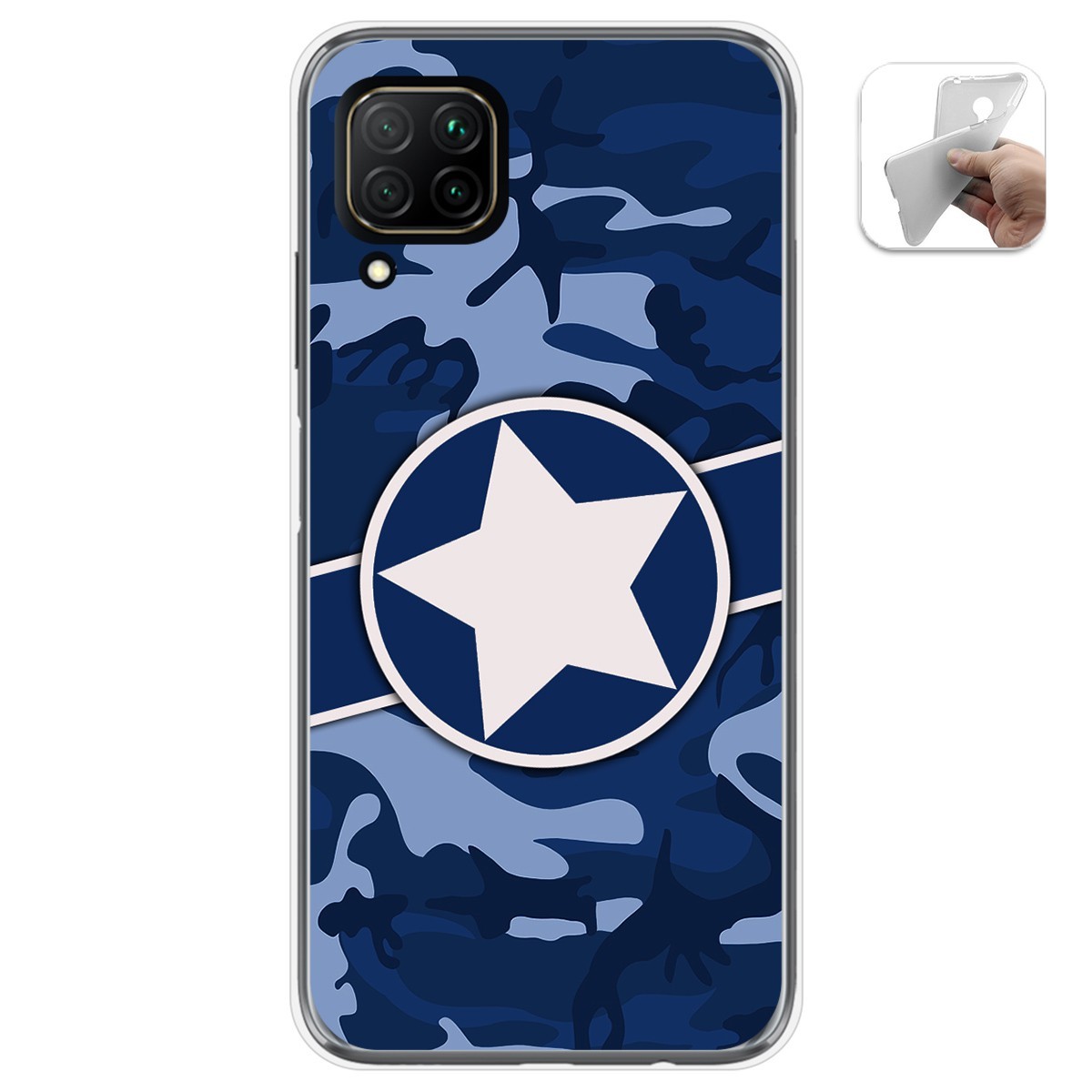 Funda Gel Tpu para Huawei P40 Lite diseño Camuflaje 03 Dibujos