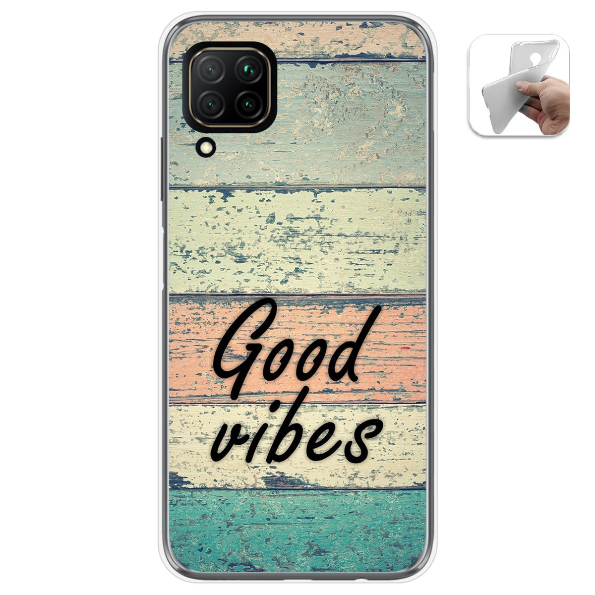 Funda Gel Tpu para Huawei P40 Lite diseño Madera 01 Dibujos