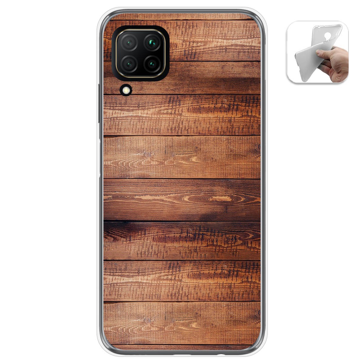 Funda Gel Tpu para Huawei P40 Lite diseño Madera 02 Dibujos