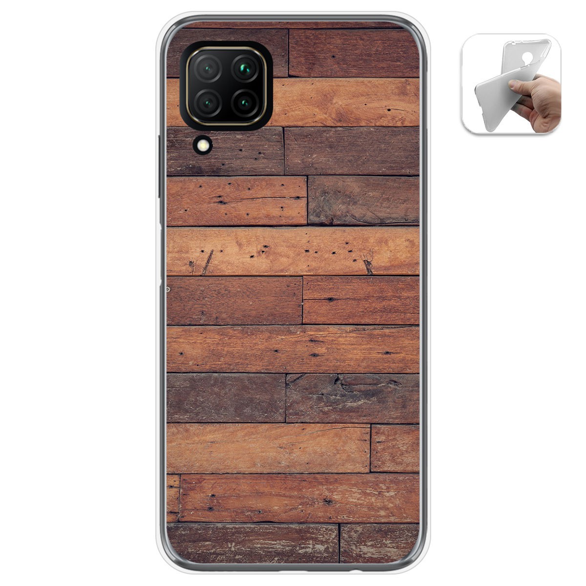 Funda Gel Tpu para Huawei P40 Lite diseño Madera 03 Dibujos