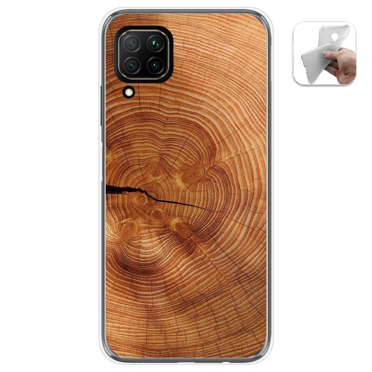 Funda Gel Tpu para Huawei P40 Lite diseño Madera 04 Dibujos